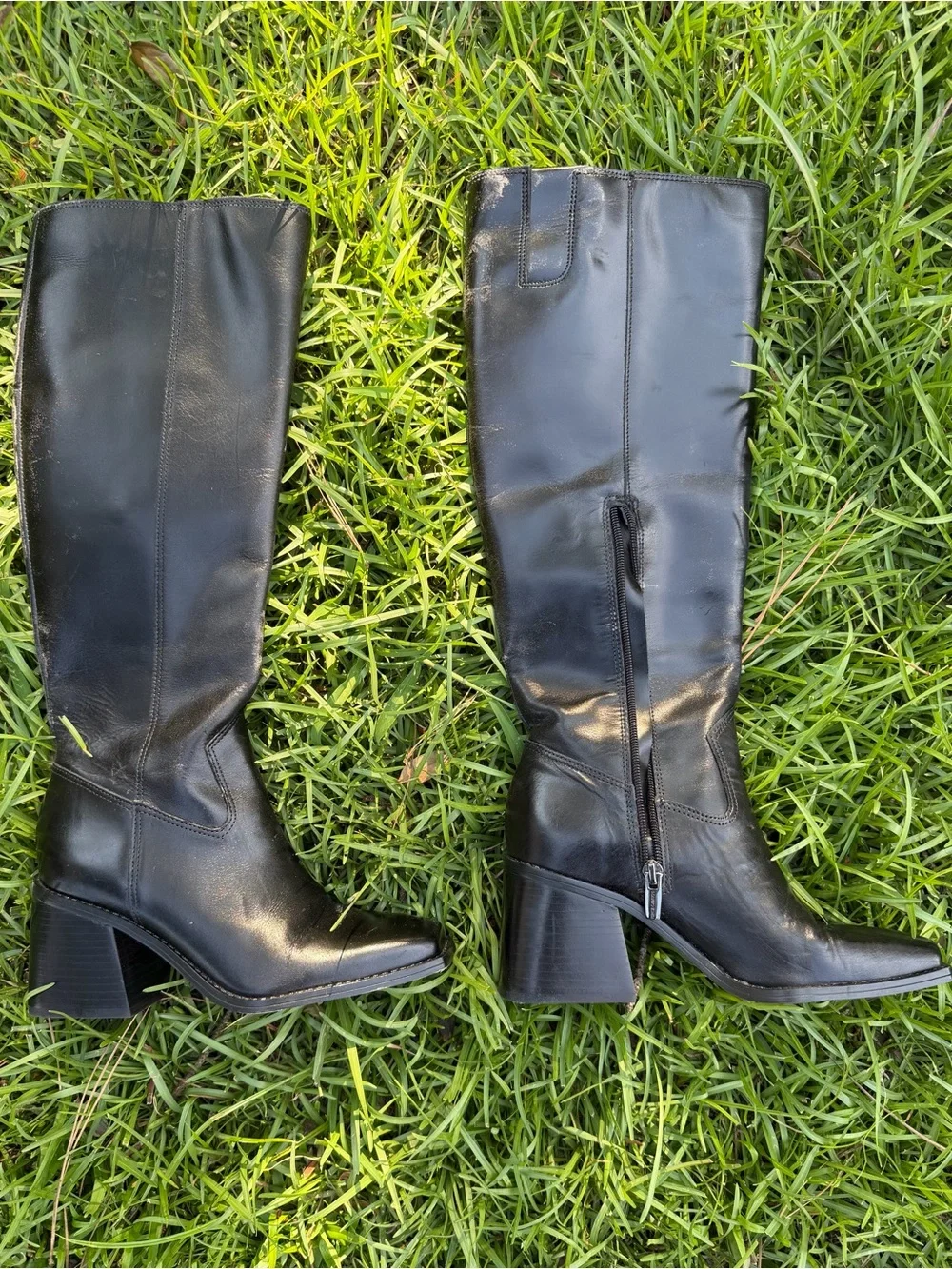 Vince Camuto Sangeti Knee-High Block Heel Leather Boots